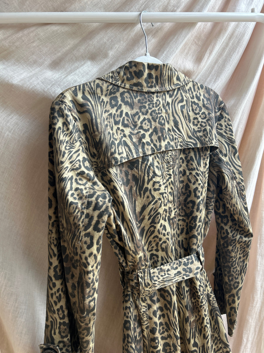 Leopard Trench Coat - S/M