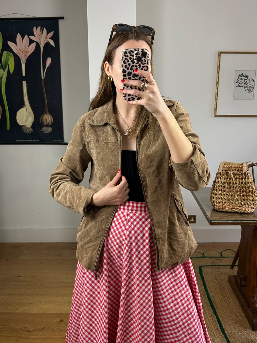 Brown Suede Jacket - M