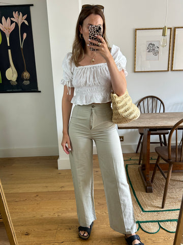 Beige Linen Trousers - UK 6/8