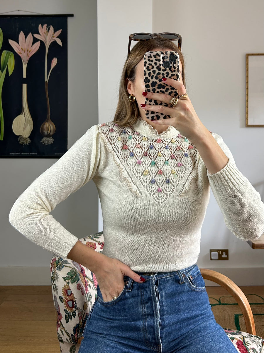 Floral Embroidered Jumper - XS/S