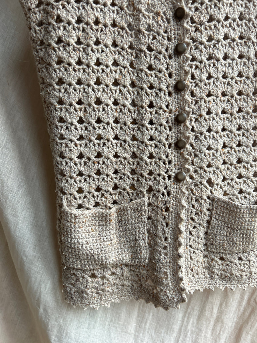 Brown Crochet Waistcoat - M