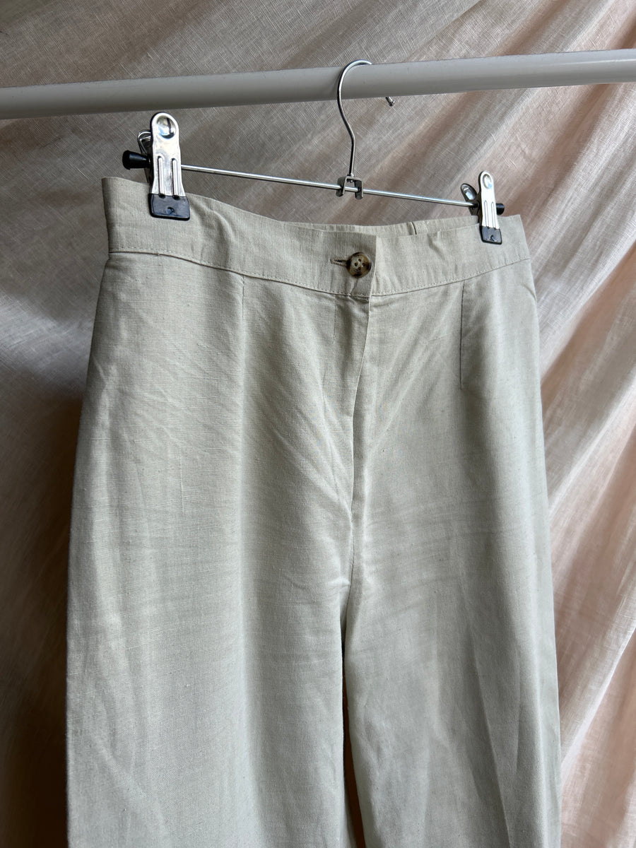 Beige Linen Trousers - UK 6/8