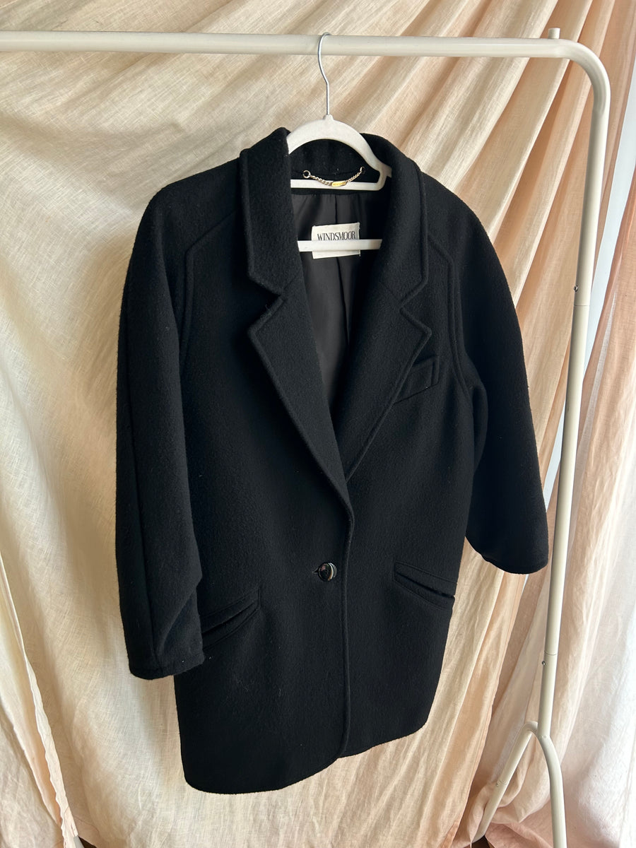 Black Wool Coat - M