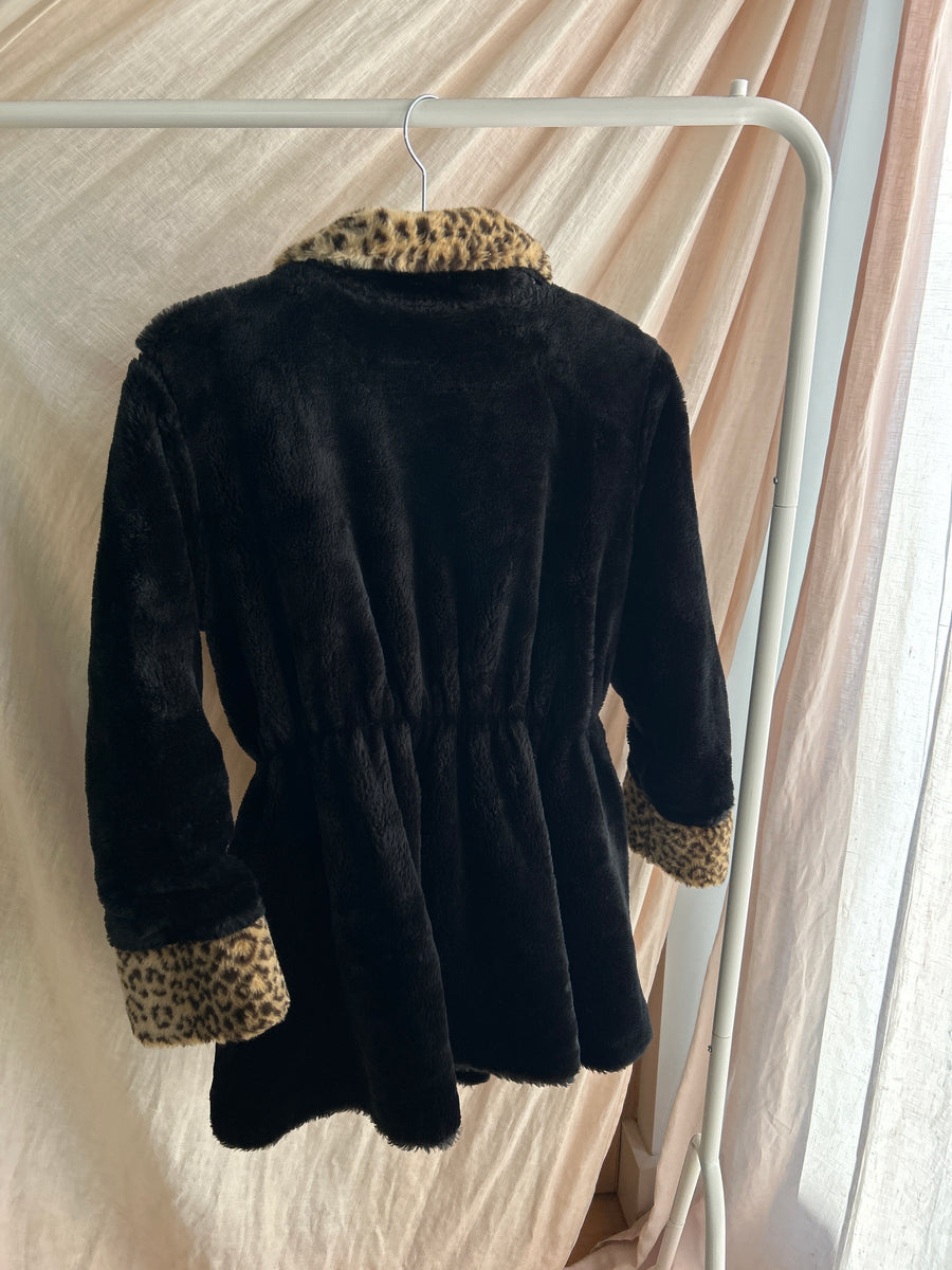 Leopard Faur Fur Coat - XS/S