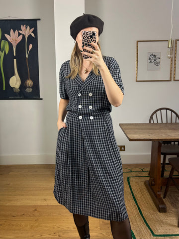 Black Check Dress - UK 10/12