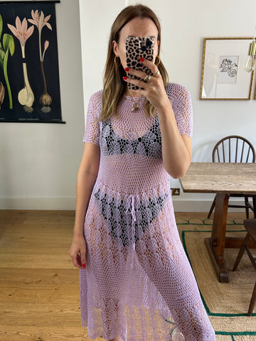 Lilac Crochet Dress - UK 8/10