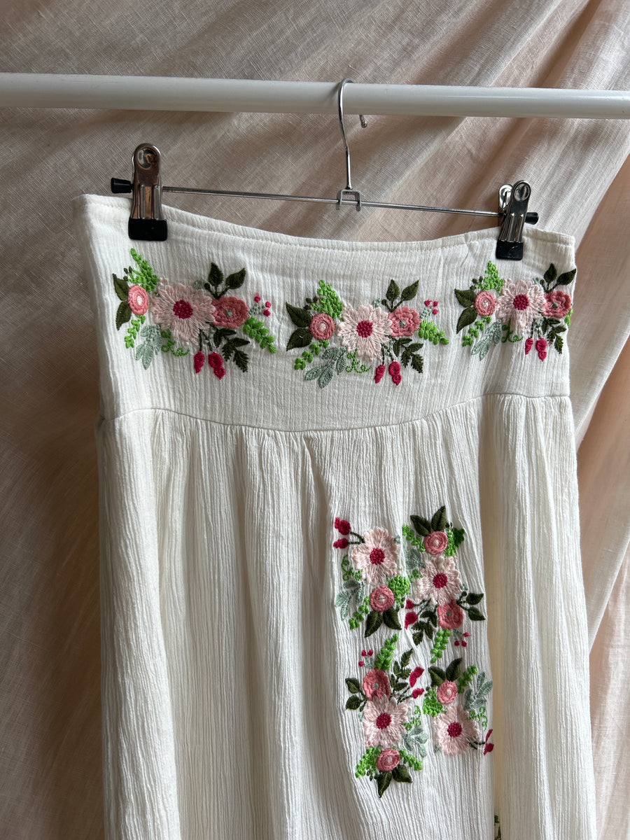 Embroidered Cotton Skirt - UK 10