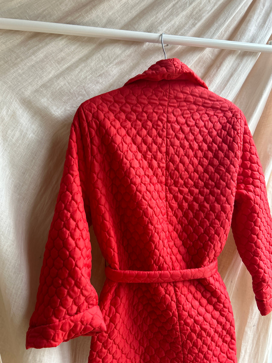 Red Quilted Jacket - S/M