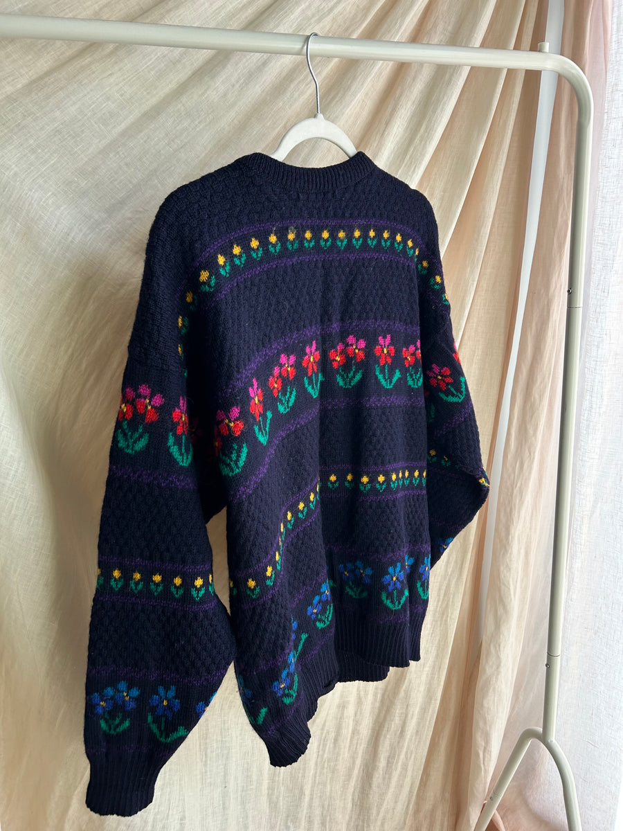 Floral Wool Cardigan - S/M