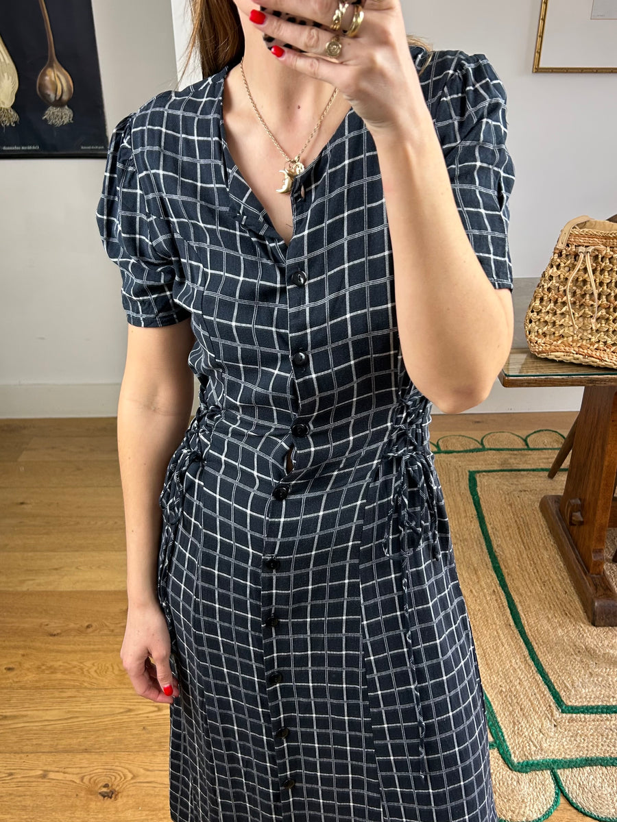 Navy Check Dress - UK 8-10