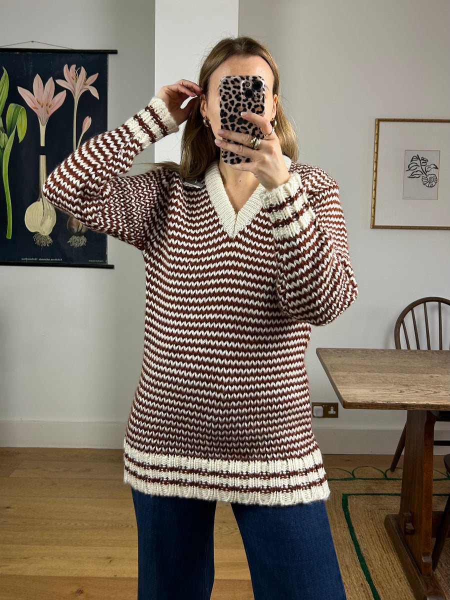 Striped Knit Jumper - S