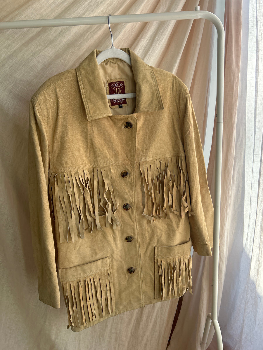 Suede Fringed Jacket - M