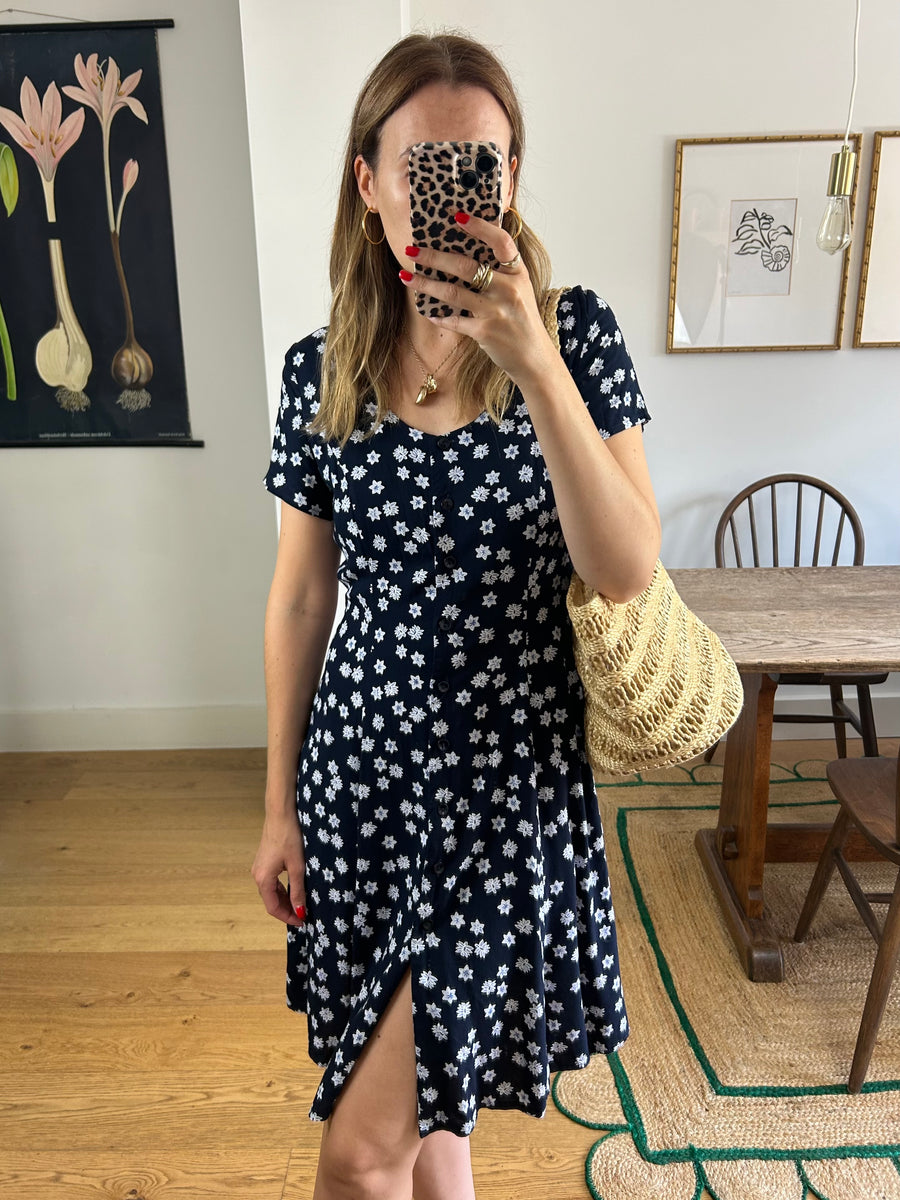 Floral Button-Down Dress - UK 10