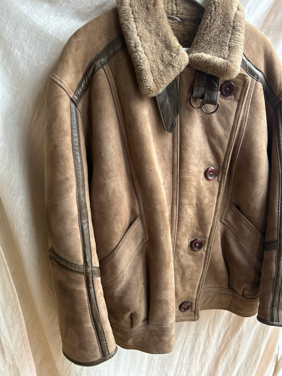 Shearling Aviator Jacket - M