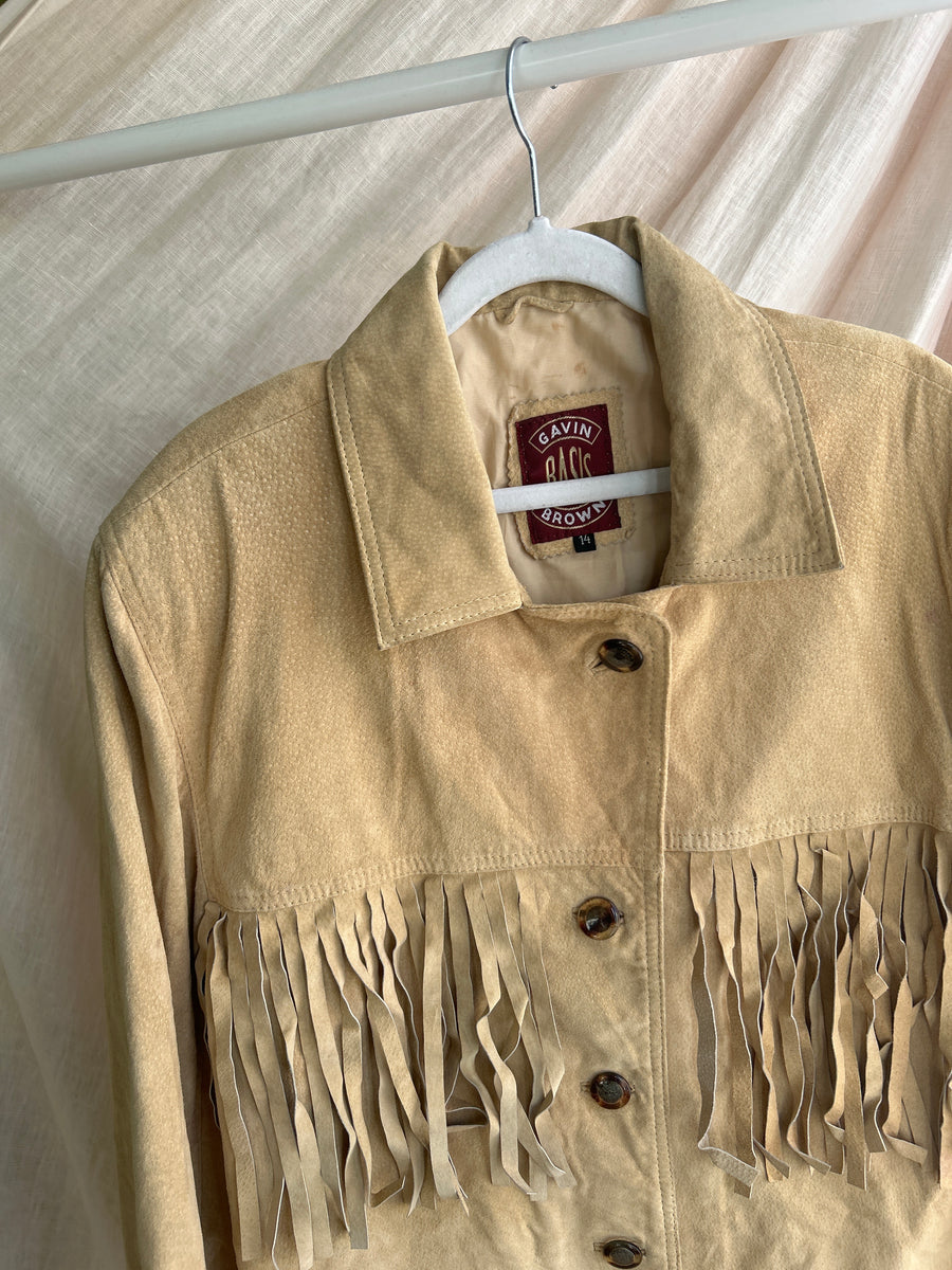 Suede Fringed Jacket - M