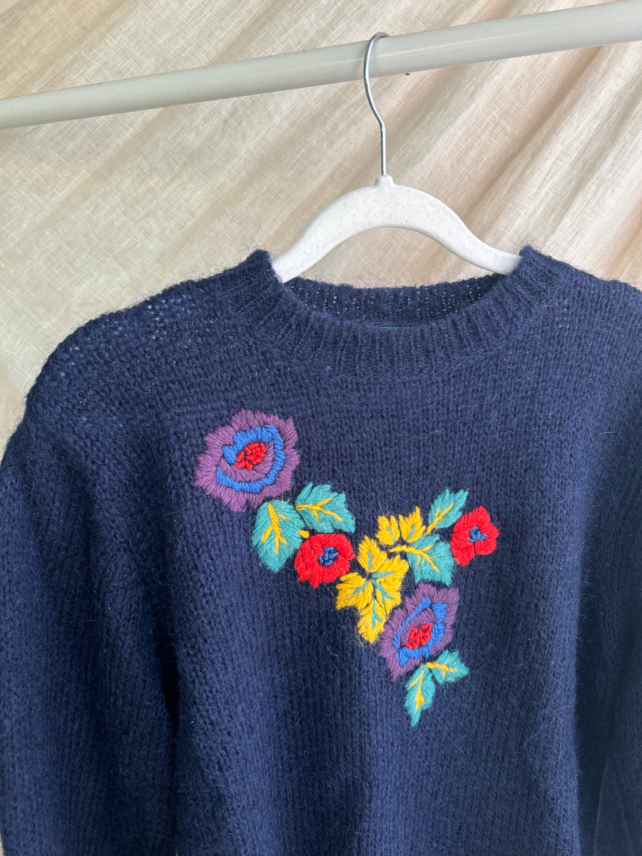 Embroidered Mohair Jumper - M