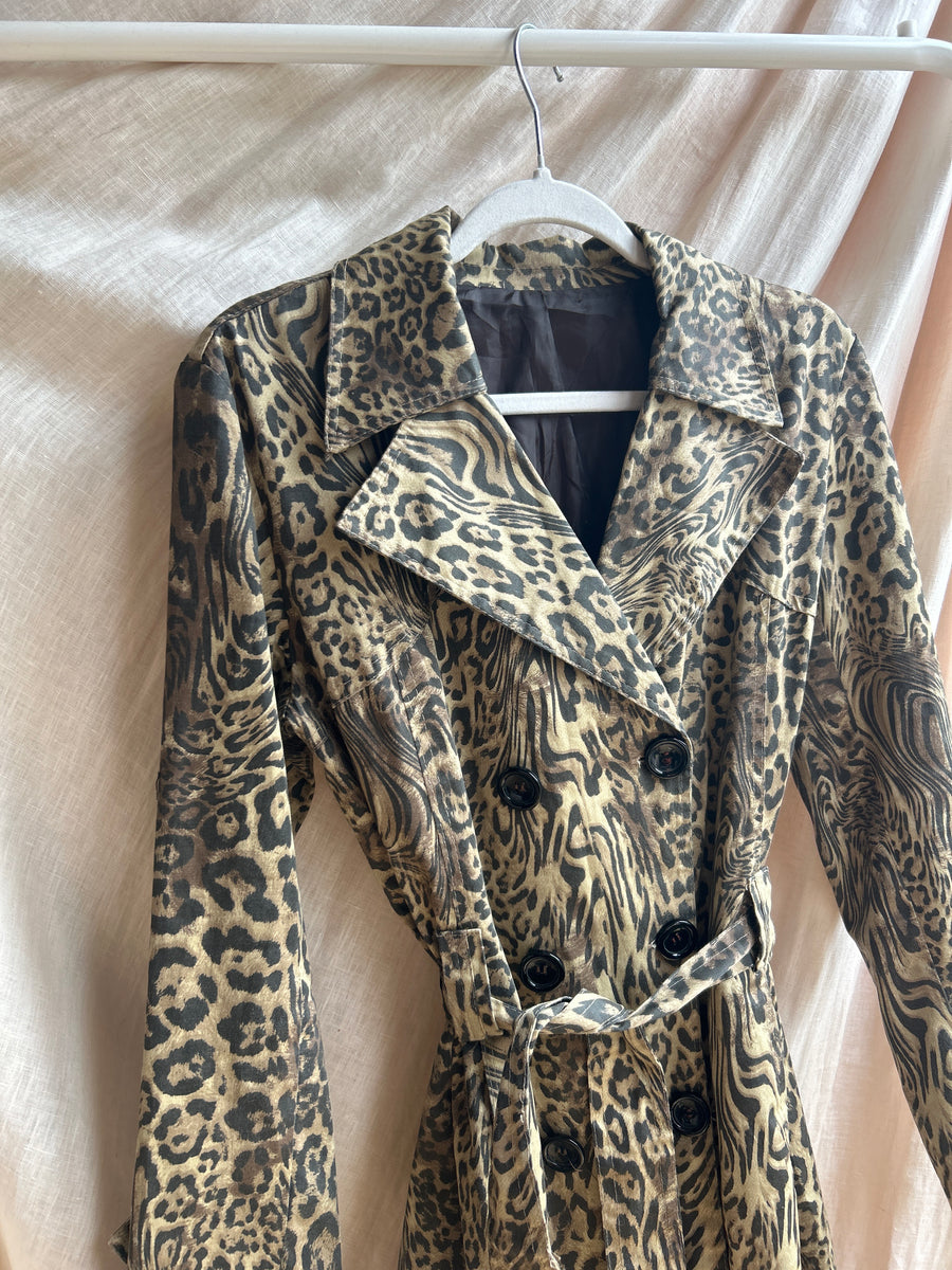 Leopard Trench Coat - S/M