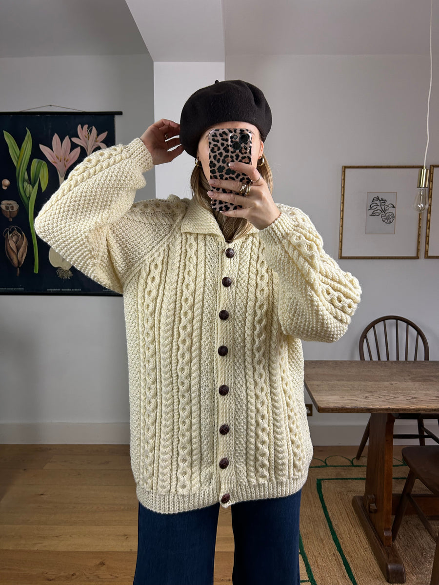 Cable Knit Cardigan -S/M