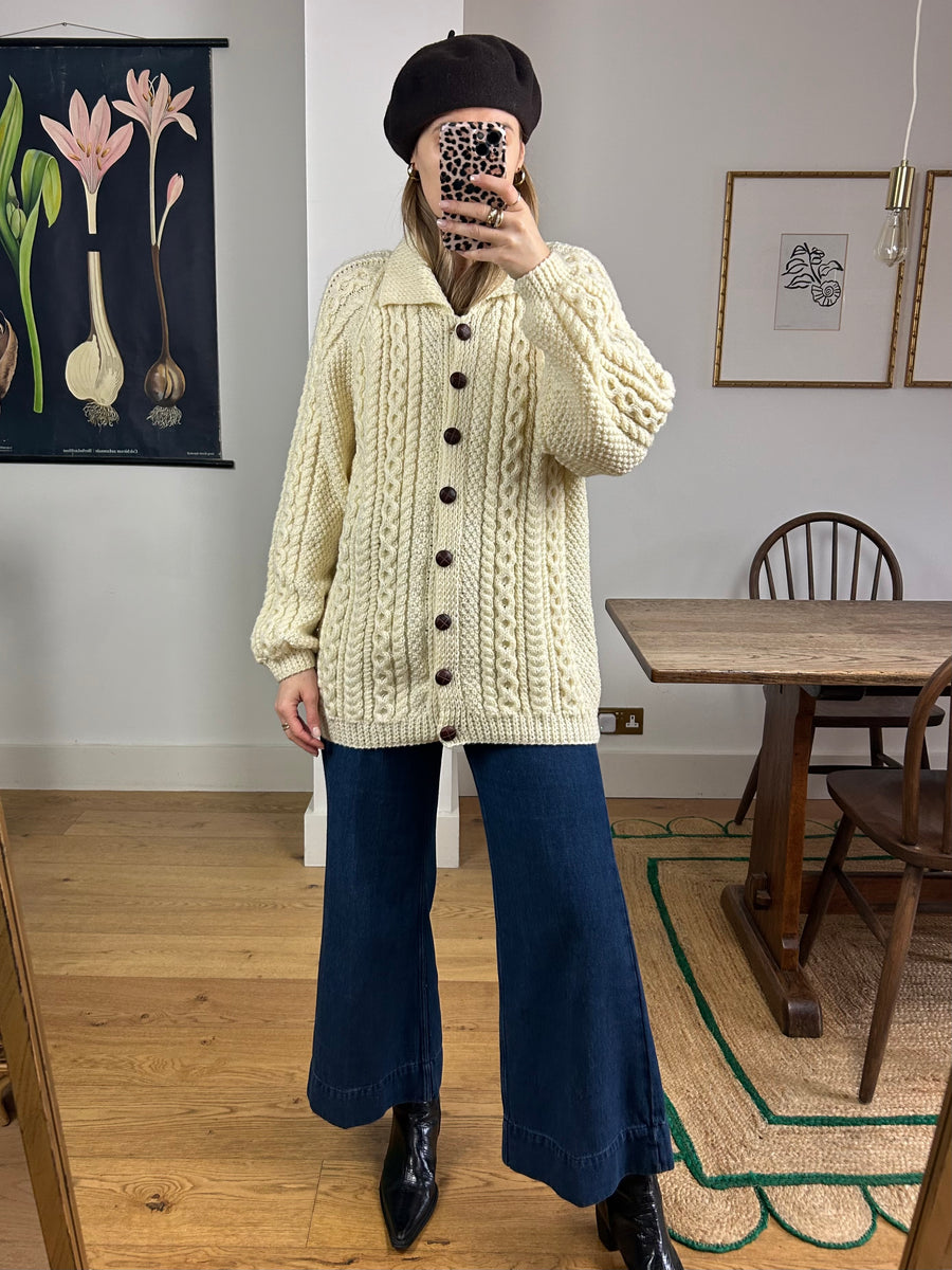 Cable Knit Cardigan -S/M