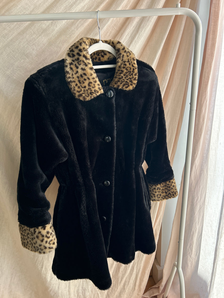 Leopard Faur Fur Coat - XS/S