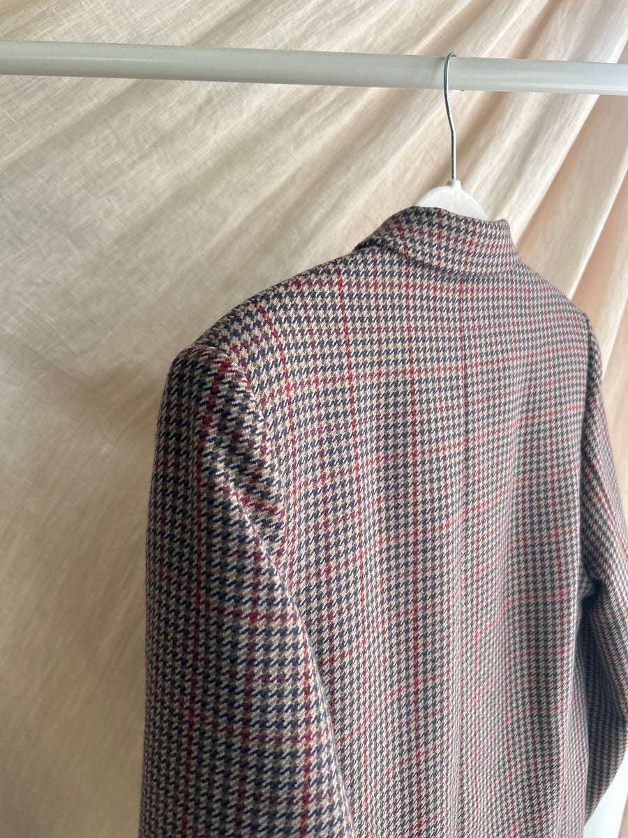 Houndstooth Wool Blazer - M