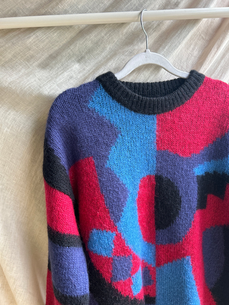 Mohair Graphic Jumper - M