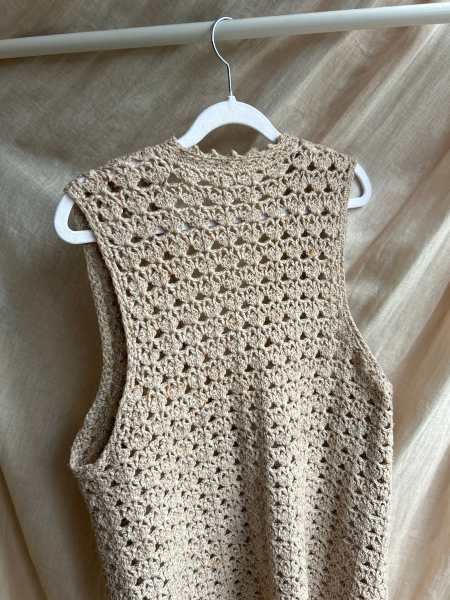 Brown Crochet Waistcoat - M