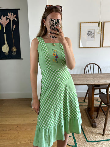 Green Gingham Dress - UK 6/8