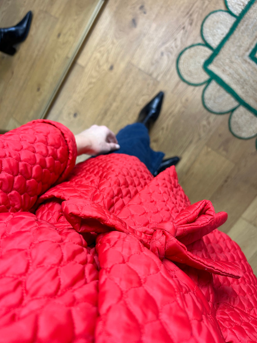 Red Quilted Jacket - S/M