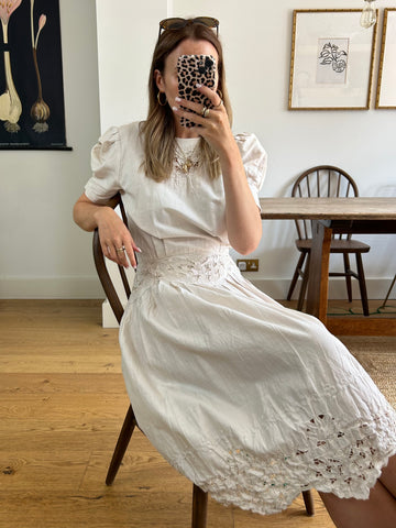 Cream Embroidered Dress - UK 10
