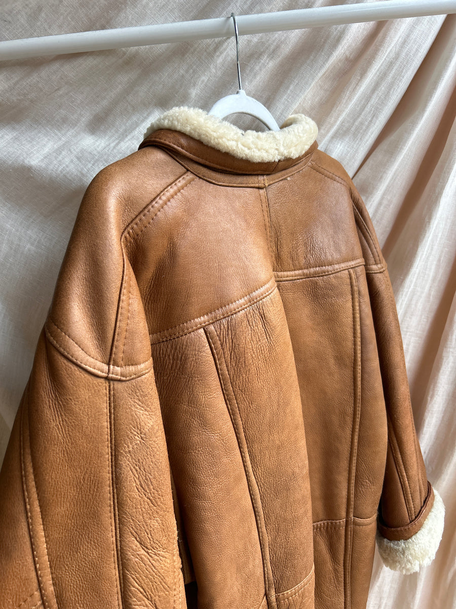 Tan Sheepskin Coat - S