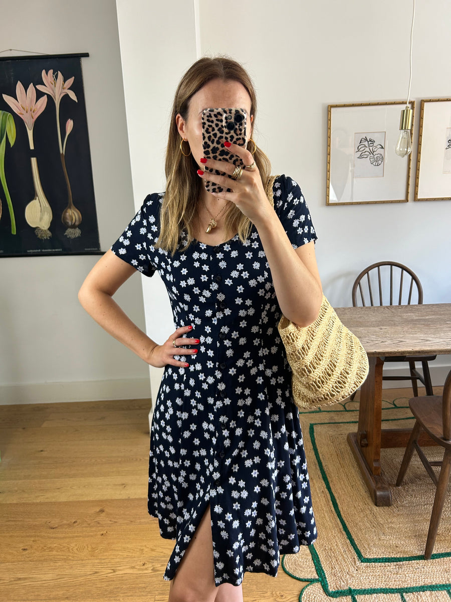 Floral Button-Down Dress - UK 10