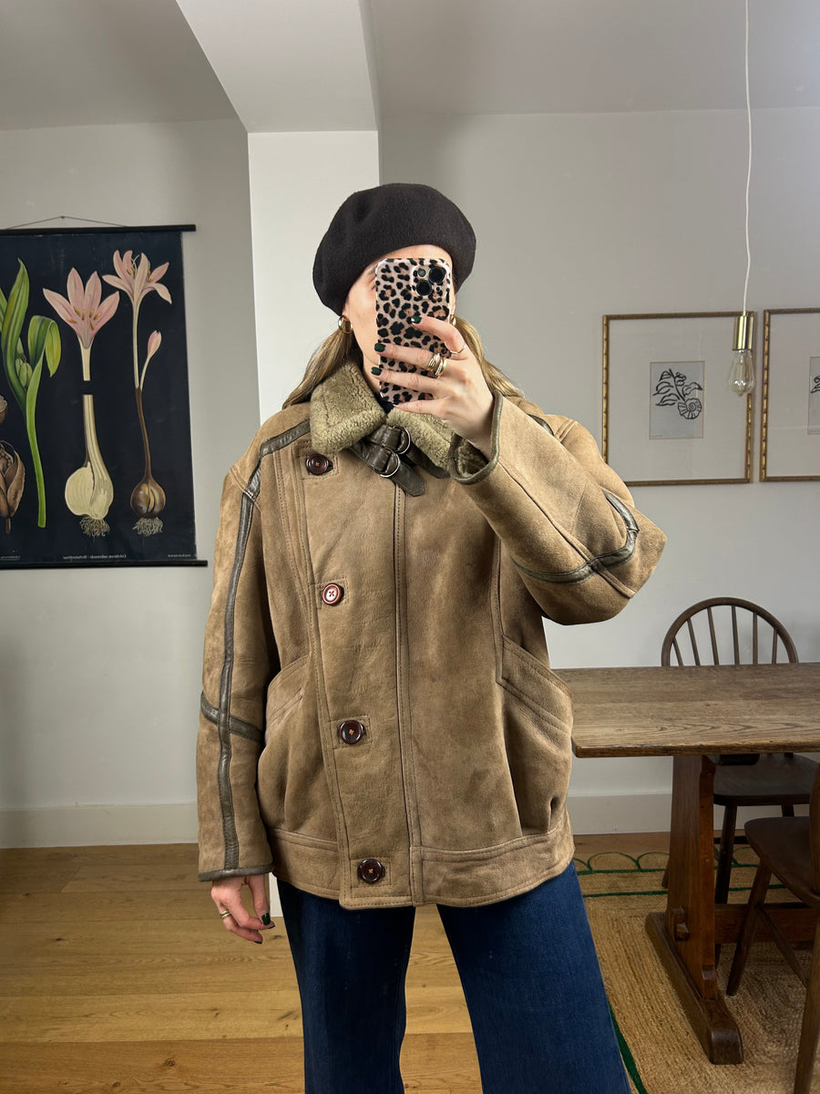 Shearling Aviator Jacket - M