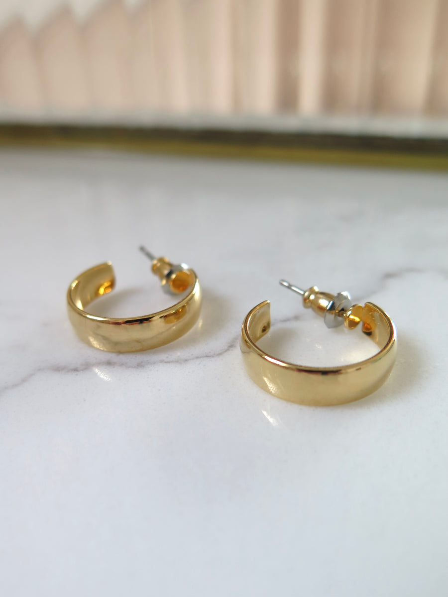 Vintage Gold Plated Small Hoops